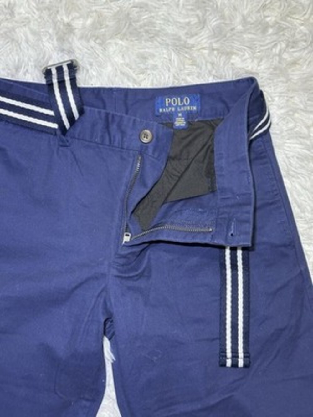 Polo Ralph Lauren Kids Boys Pants Navy Blue 14 Belted Stretch Polo Logo Cotton - Picture 2 of 7